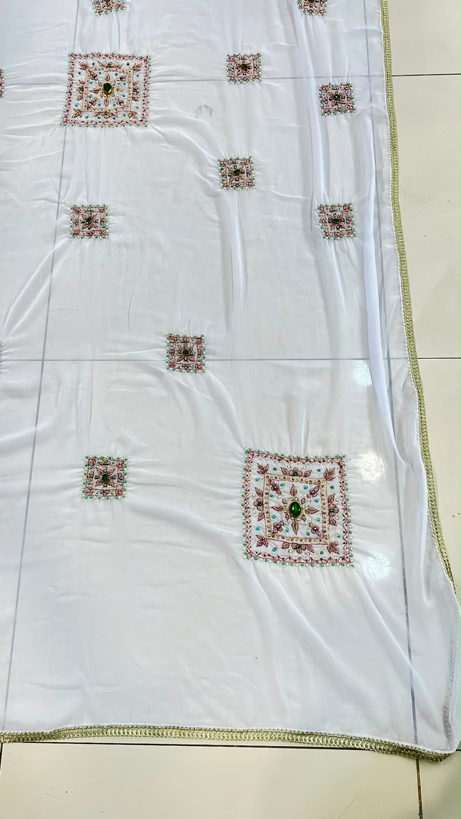 Swaticrafts Signature Hand-Embroidered Lawn Shawl/chadar