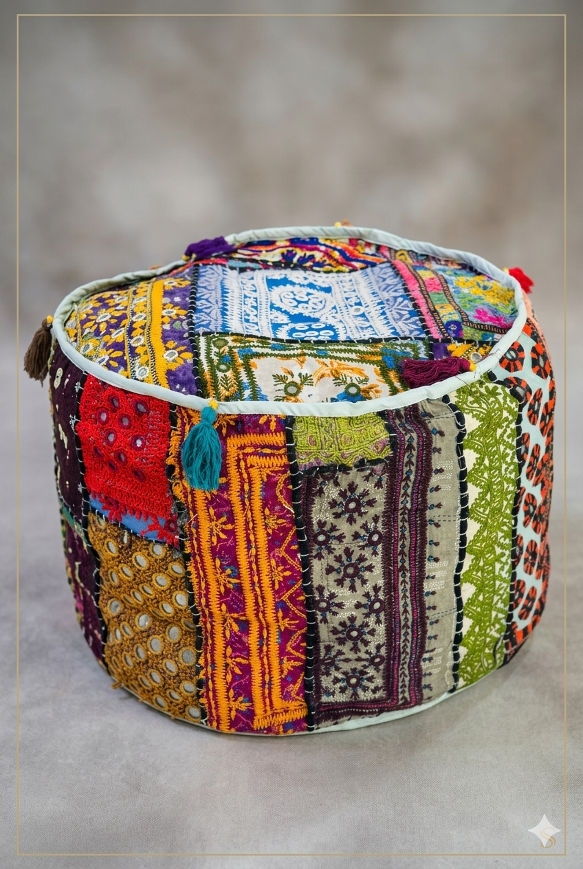 Swaticrafts Bohemian Patchwork Floor Seater