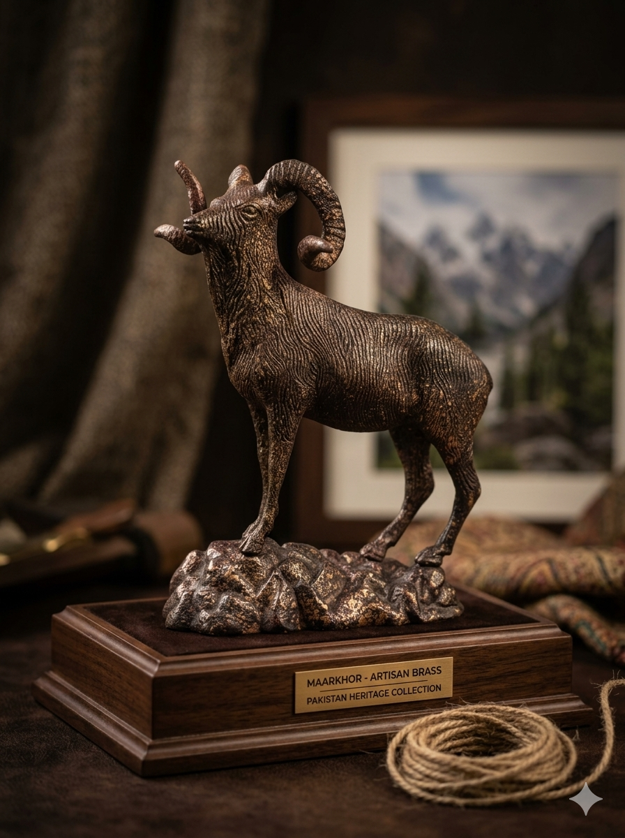 Pakistani Heritage Markhor Brass Sculpture - Hircus Edition