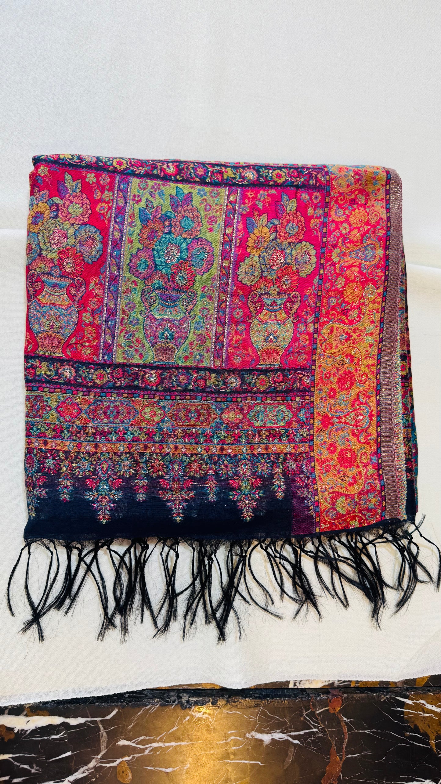 The Masterpiece: Authentic Kashmiri-Style Kani Silk Shawl