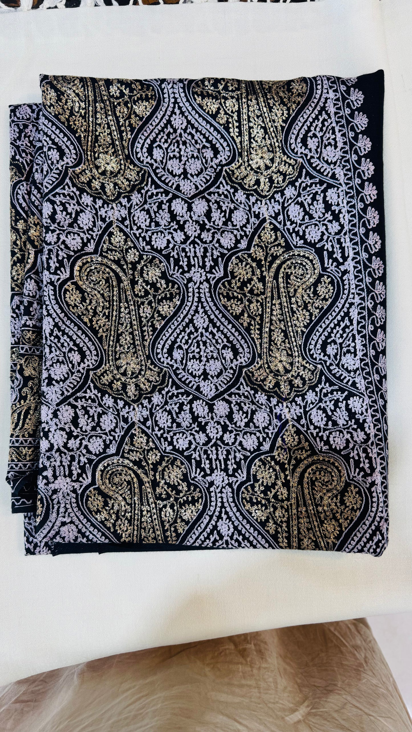 Heritage Gold Zari Pashmina Shawl