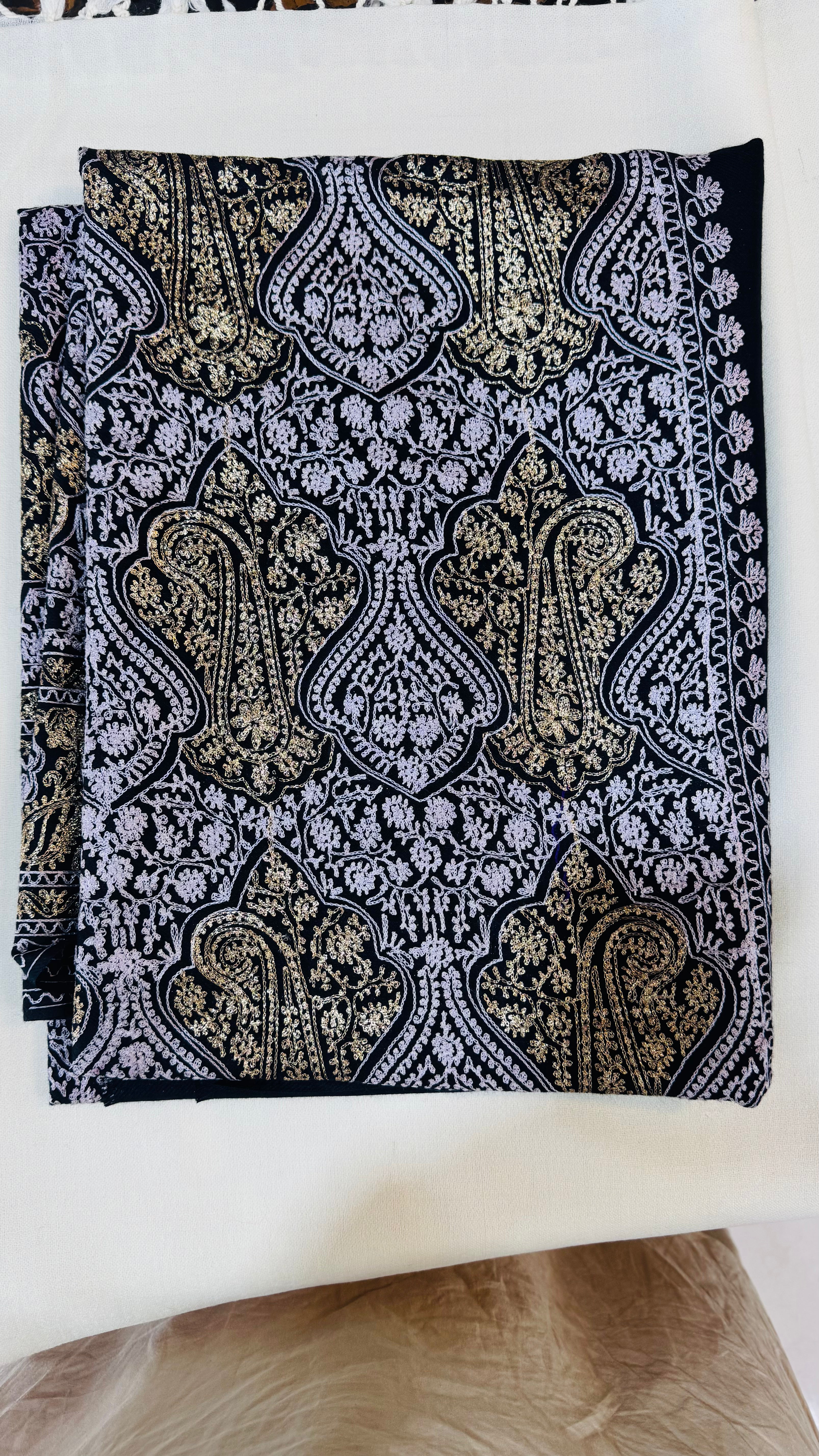 Heritage Gold Zari Pashmina Shawl