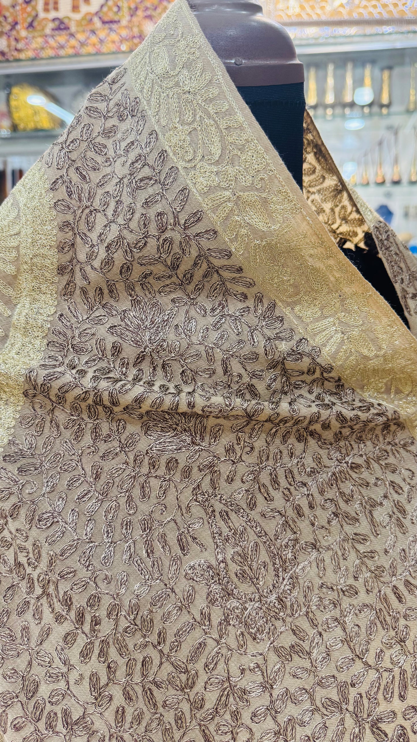 Heritage Gold Zari Pashmina Shawl