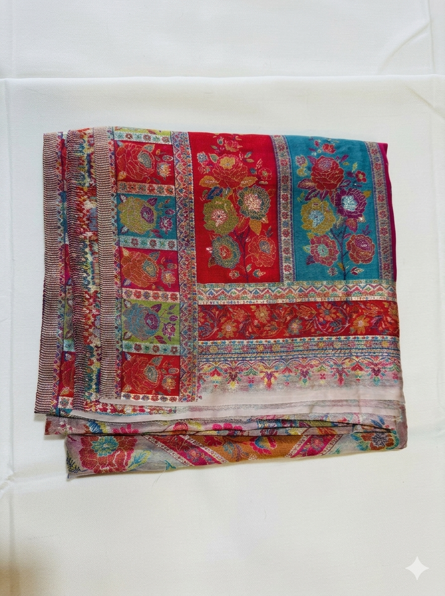 The Masterpiece: Authentic Kashmiri-Style Kani Silk Shawl