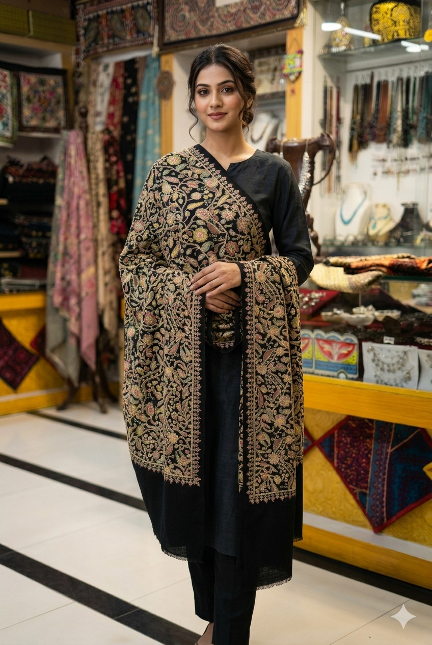 Signature Machine-Woven Pure Pashmina Shawl