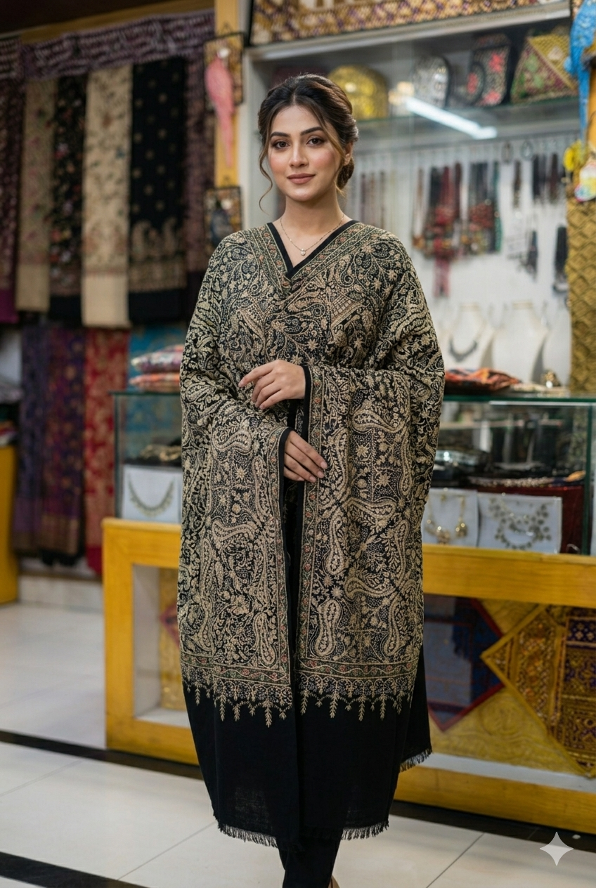 Signature Machine-Woven Pure Pashmina Shawl