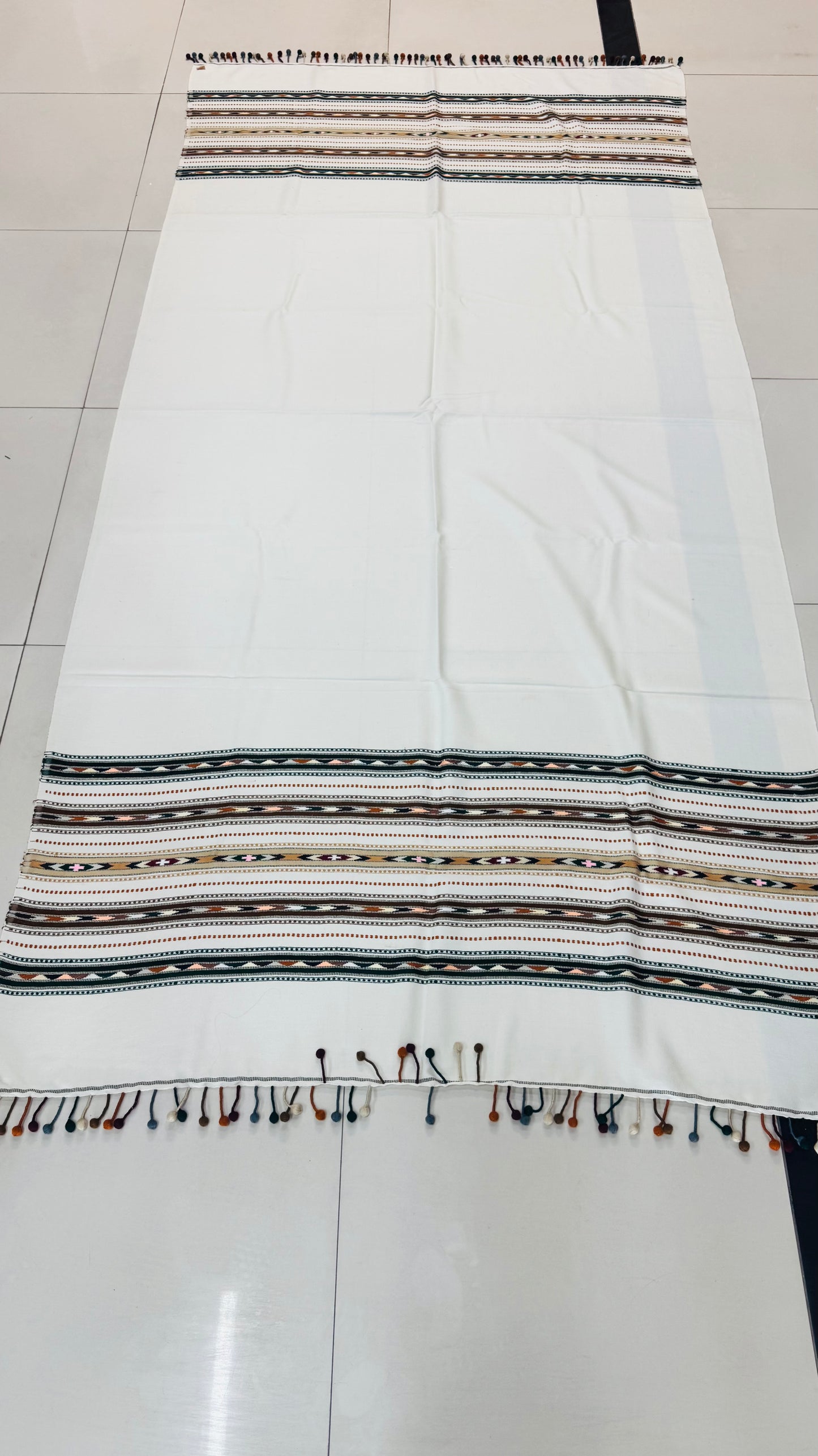 Ethereal Heritage: Premium Hand-Embroidered Wool Shawl