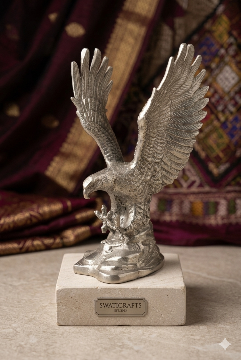 Swaticrafts Majestic Metallic Eagle Sculpture