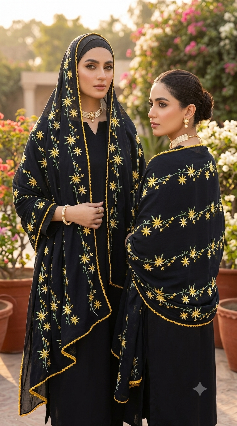 Hand-Embroidered Luxury Summer Chadar