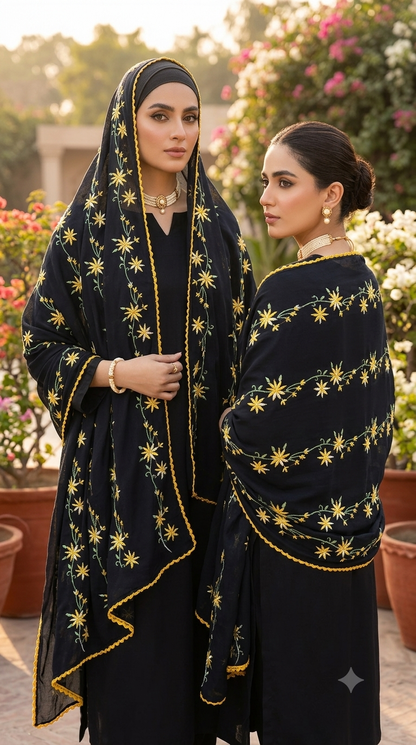 Hand-Embroidered Luxury Summer Chadar