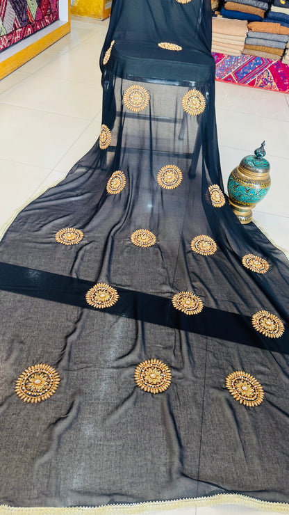 Pure Swiss Lawn with Gold Hand Embroidery