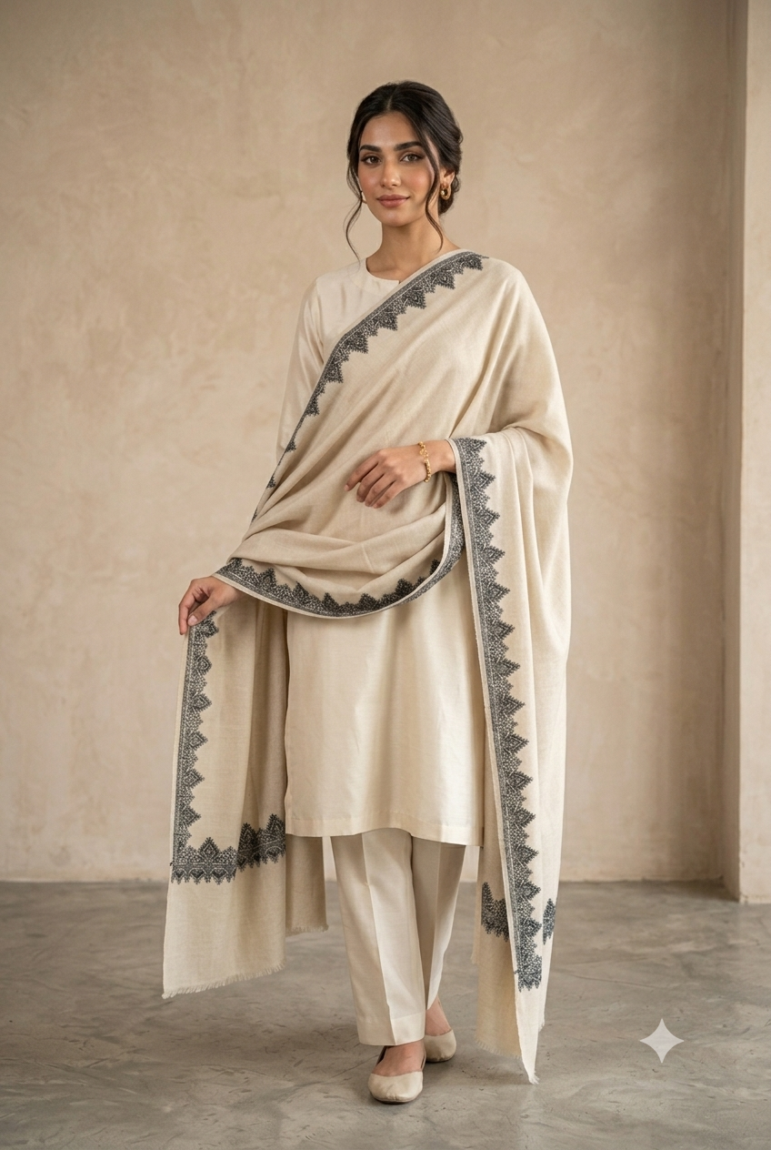 Hand-Embroidered Summer Luxury Shawl