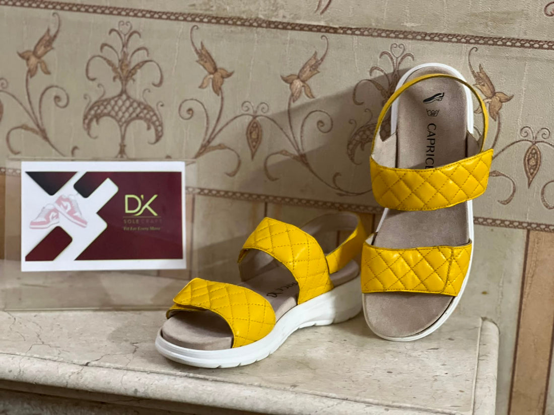 Women’s Stylish Quilted Comfort Sandals – Yellow