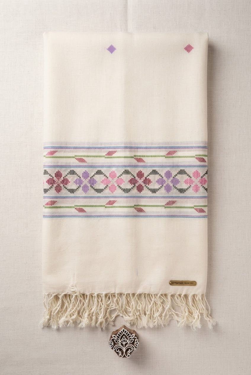 Women’s Floral Handmade Wool Shawl | Traditional Swati Handcrafted Design