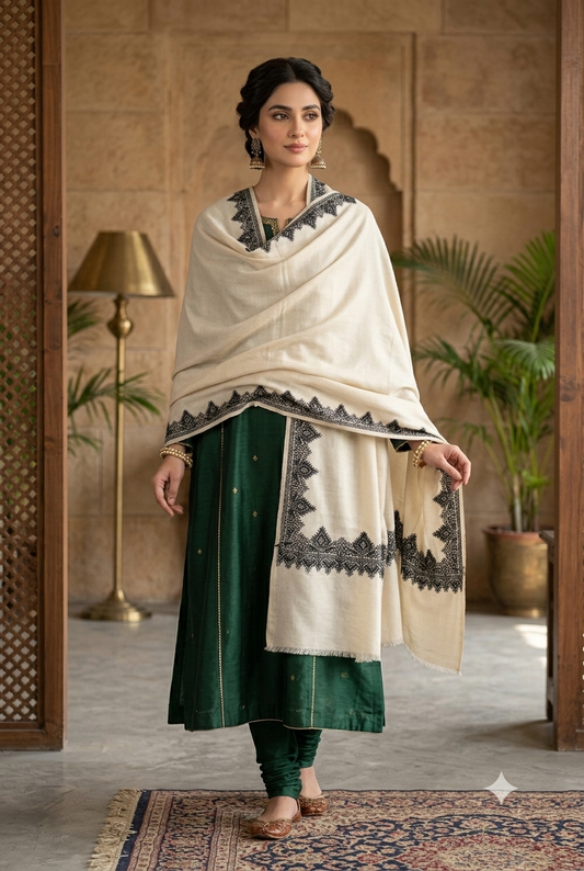 Hand-Embroidered Summer Luxury Shawl
