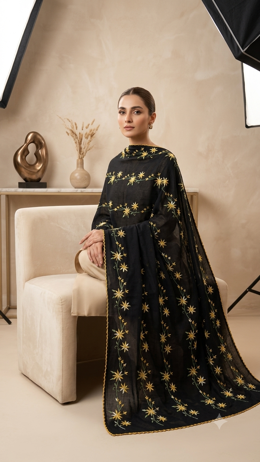 Hand-Embroidered Luxury Summer Chadar