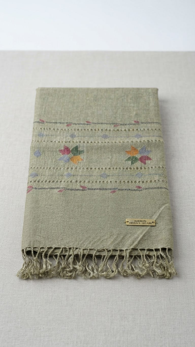Women’s Floral Handmade Wool Shawl | Traditional Swati