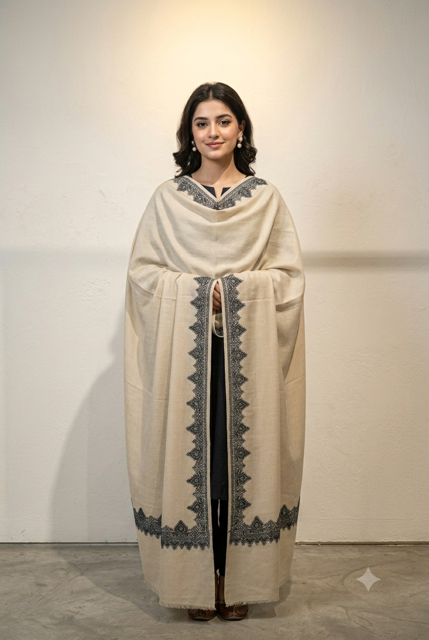 Hand-Embroidered Summer Luxury Shawl