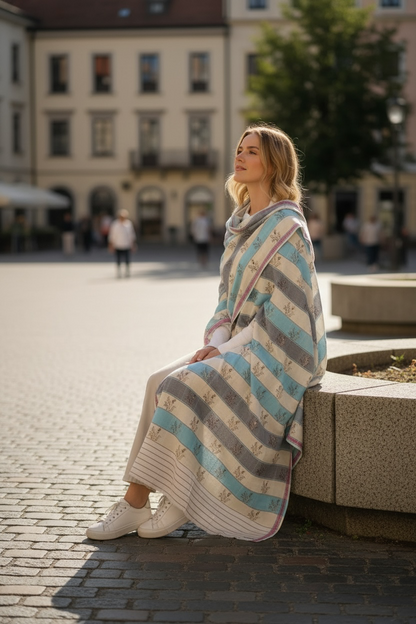 Summer Shawl with Hand Embroidery