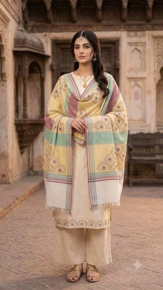 Hand-Embroidered  Summer Shawl