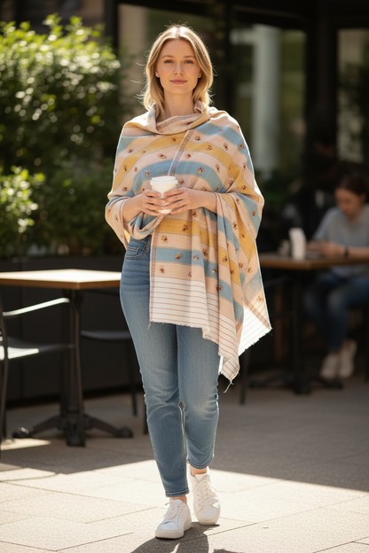 Summer Shawl with Hand Embroidery