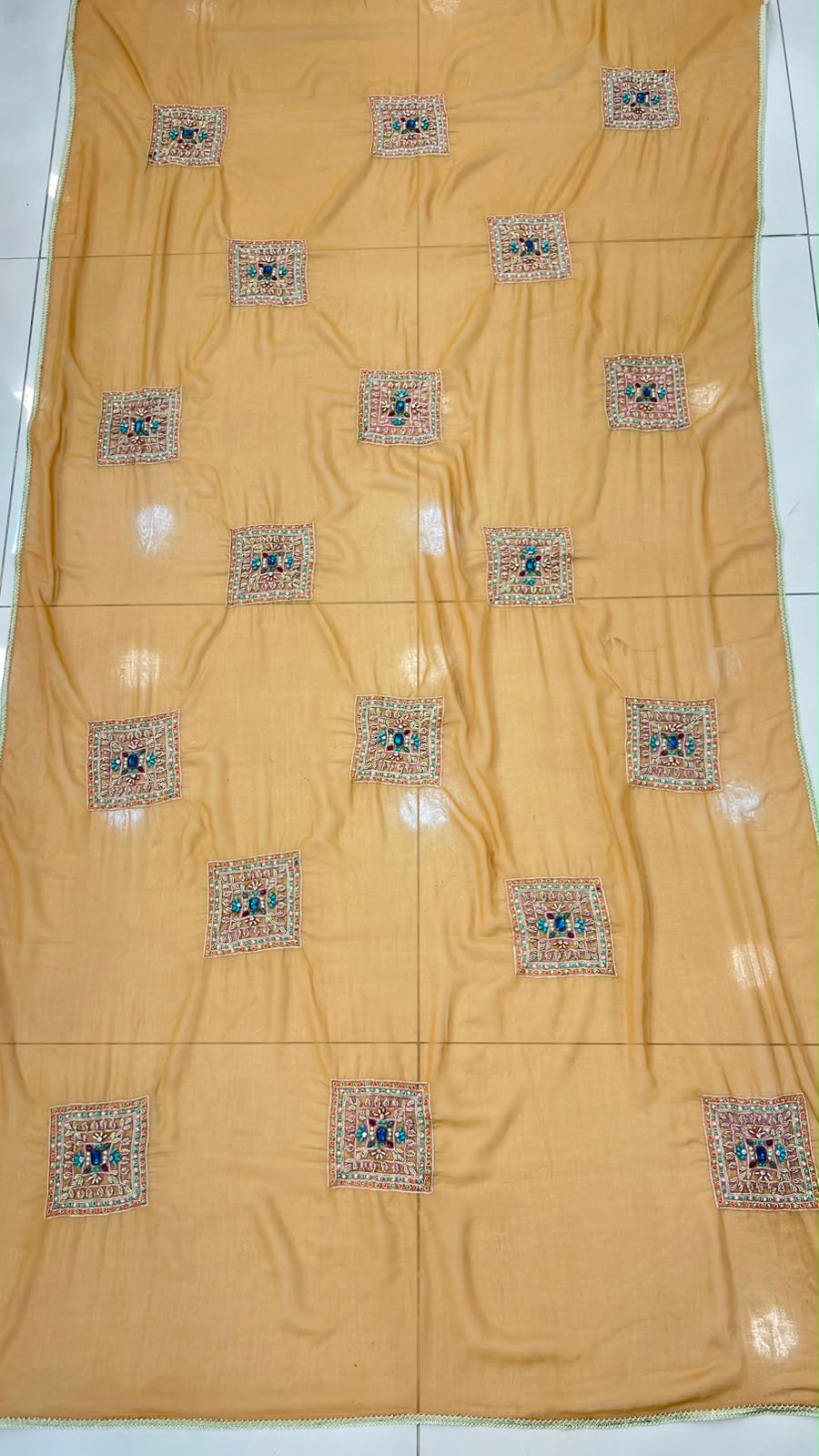 Swaticrafts Signature Hand-Embroidered Swiss Lawn Shawl/chadar