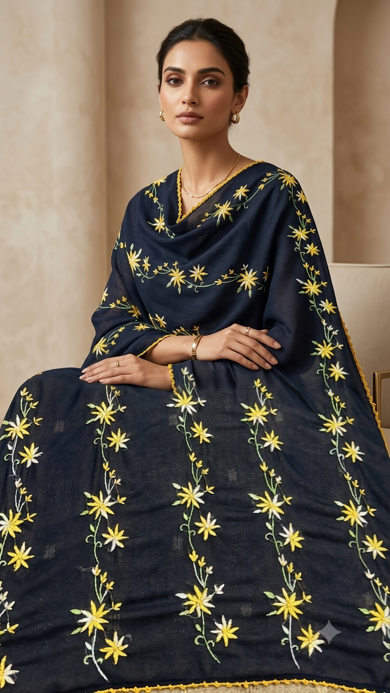 Hand-Embroidered Luxury Summer Chadar