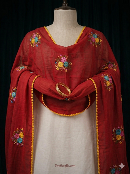 Swaticrafts Heritage Collection: Lightweight Embroidered Summer Shawl