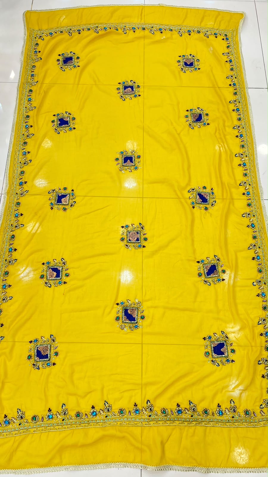 Swaticrafts Signature: Imperial Yellow Hand-Embroidered Lawn