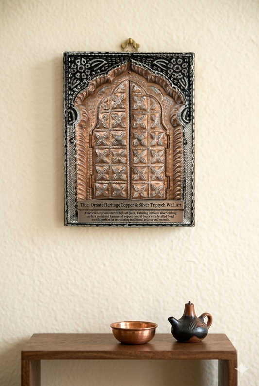 Swaticrafts Ornate Copper & Silver Wall Art