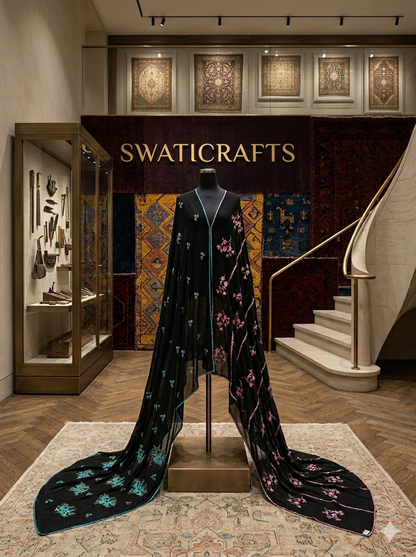 Premium Hand-Embroidered Swiss Lawn Shawl