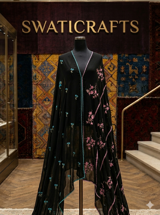 Premium Hand-Embroidered Swiss Lawn Shawl