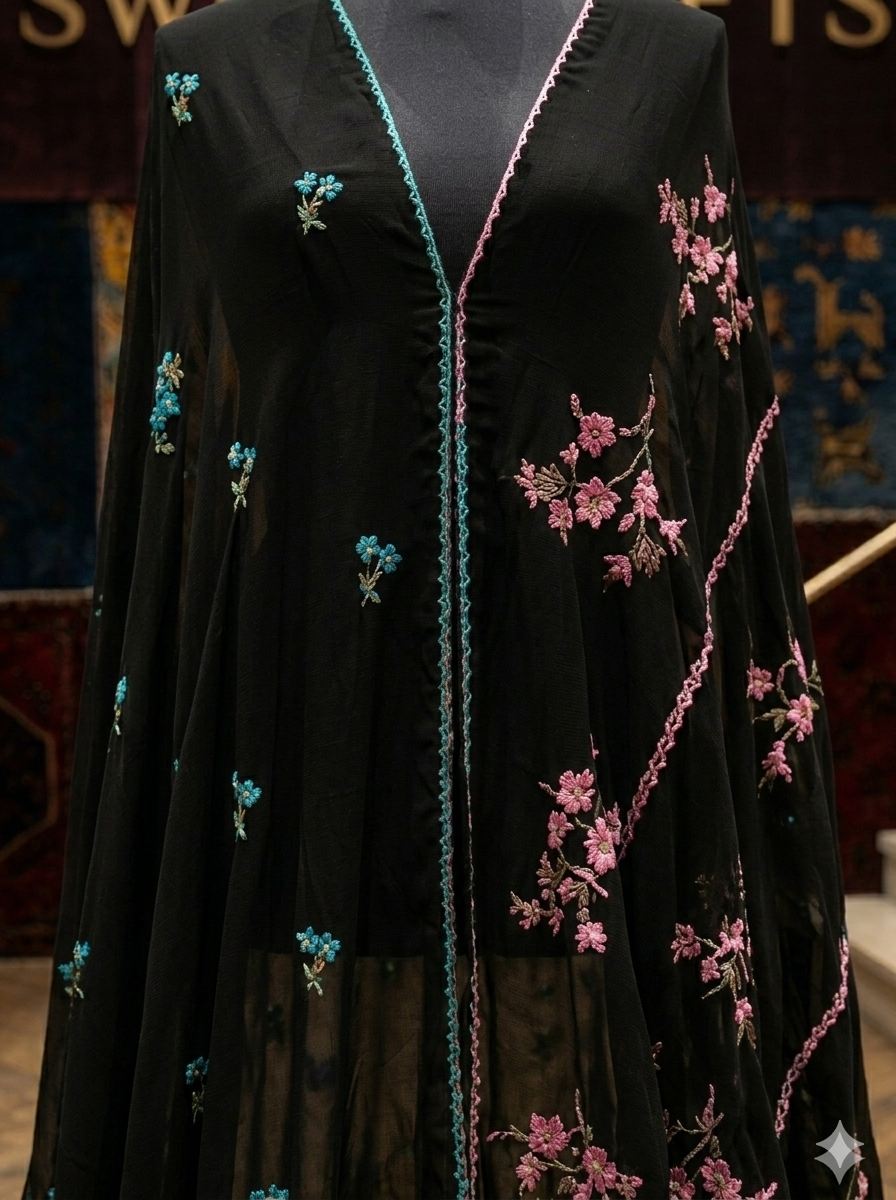 Premium Hand-Embroidered Swiss Lawn Shawl