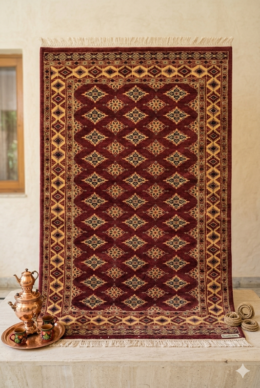 Swaticrafts | Luxurious Handmade Silk-Wool Rug | 3x5 | Medallion Pattern