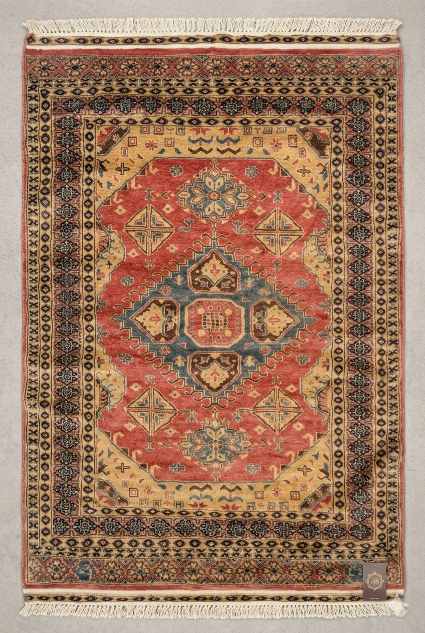 Swaticrafts | Luxurious Handmade Silk-Wool Rug | 6x4 | Medallion Pattern