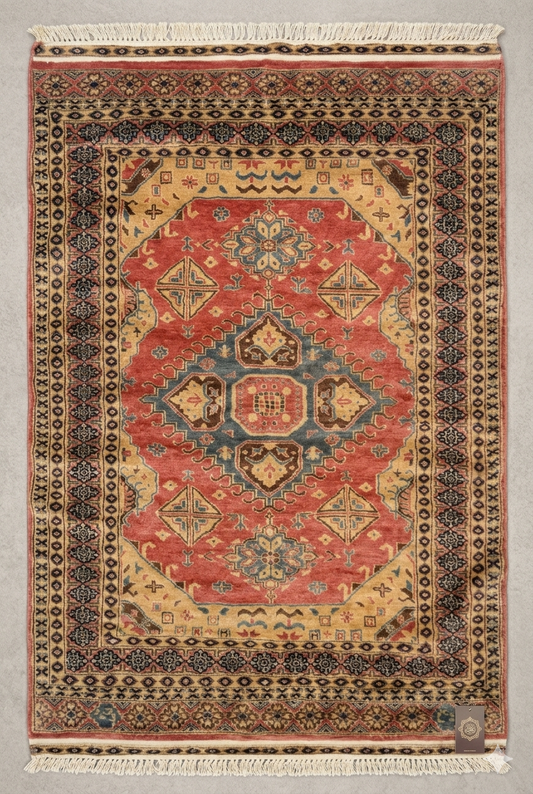 Swaticrafts | Luxurious Handmade Silk-Wool Rug | 6x4 | Medallion Pattern