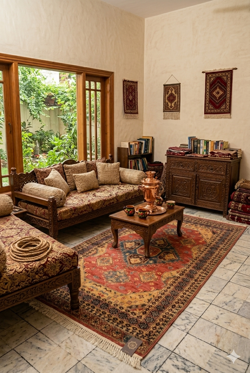 Swaticrafts | Luxurious Handmade Silk-Wool Rug | 6x4 | Medallion Pattern