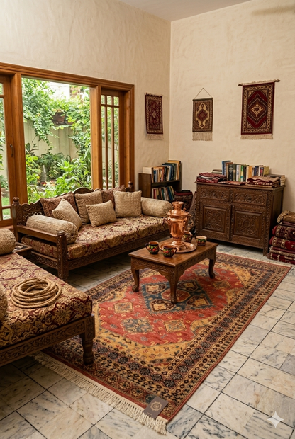 Swaticrafts | Luxurious Handmade Silk-Wool Rug | 6x4 | Medallion Pattern