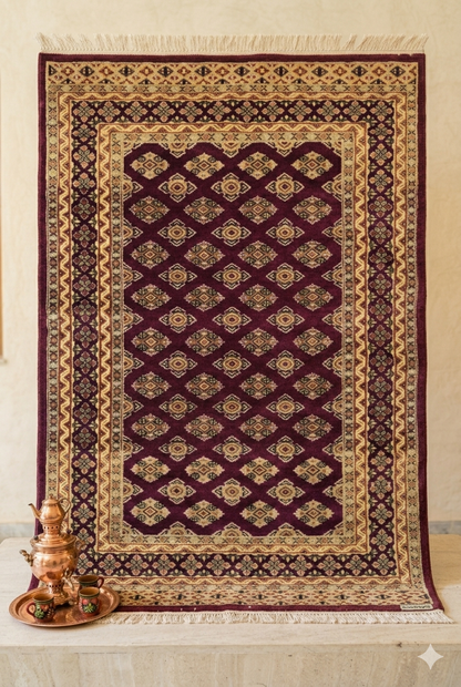 Swaticrafts | Luxurious Handmade Silk-Wool Rug | 6x4 | Medallion Pattern