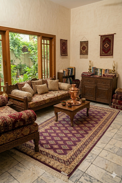 Swaticrafts | Luxurious Handmade Silk-Wool Rug | 6x4 | Medallion Pattern