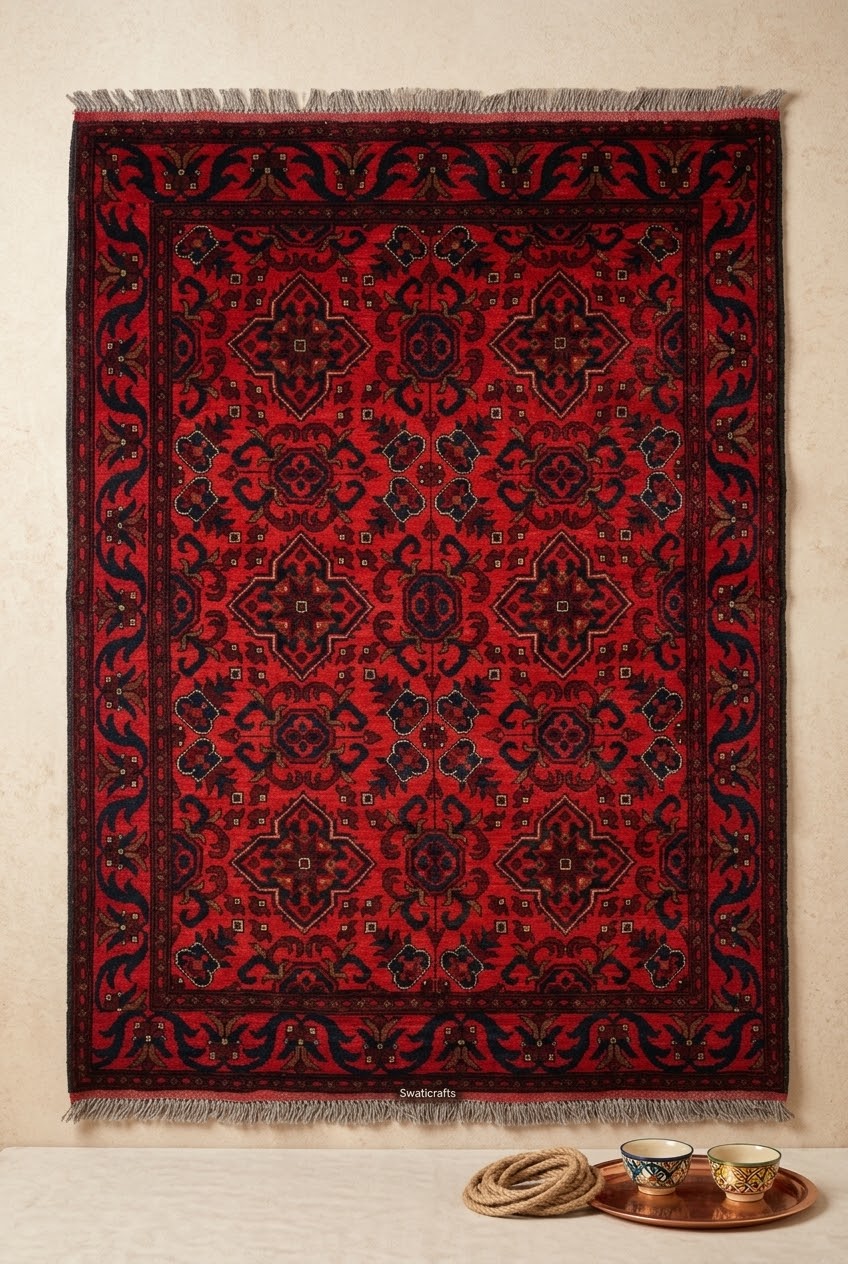 Swaticrafts: Hand-Knotted Artisan Wool Rug (5 x 7)