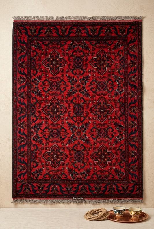 Swaticrafts: Hand-Knotted Artisan Wool Rug (5 x 7)