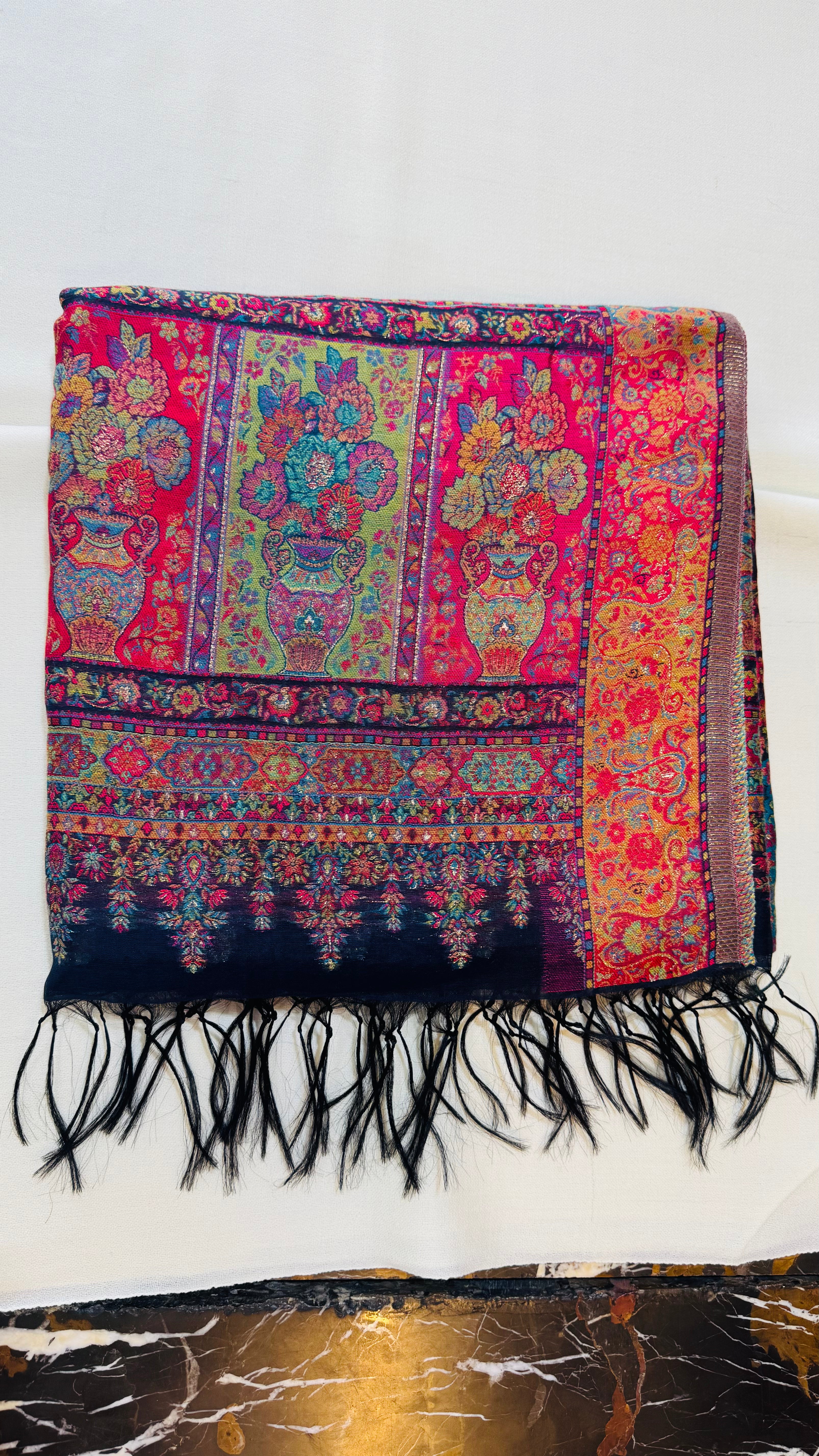 The Masterpiece: Authentic Kashmiri-Style Kani Silk Shawl