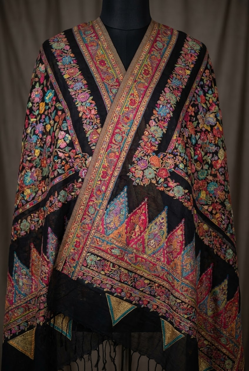 The Masterpiece: Authentic Kashmiri-Style Kani Silk Shawl