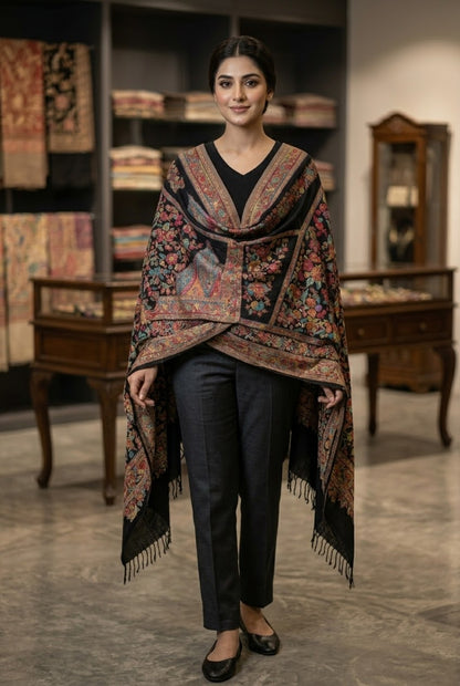 The Masterpiece: Authentic Kashmiri-Style Kani Silk Shawl