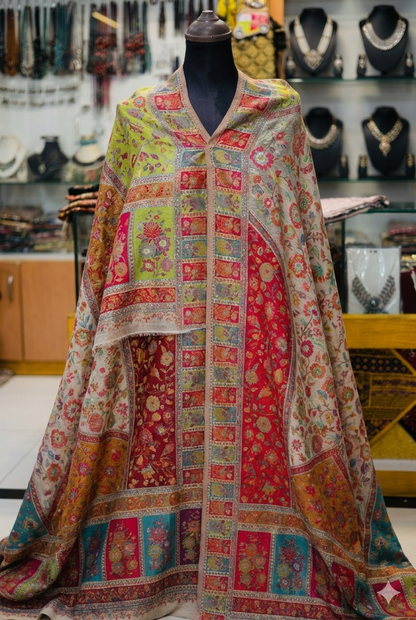 The Masterpiece: Authentic Kashmiri-Style Kani Silk Shawl
