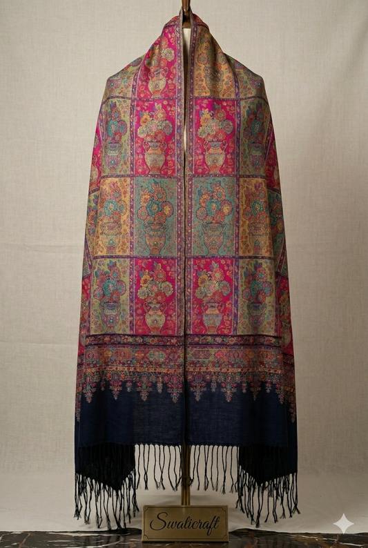 The Masterpiece: Authentic Kashmiri-Style Kani Silk Shawl