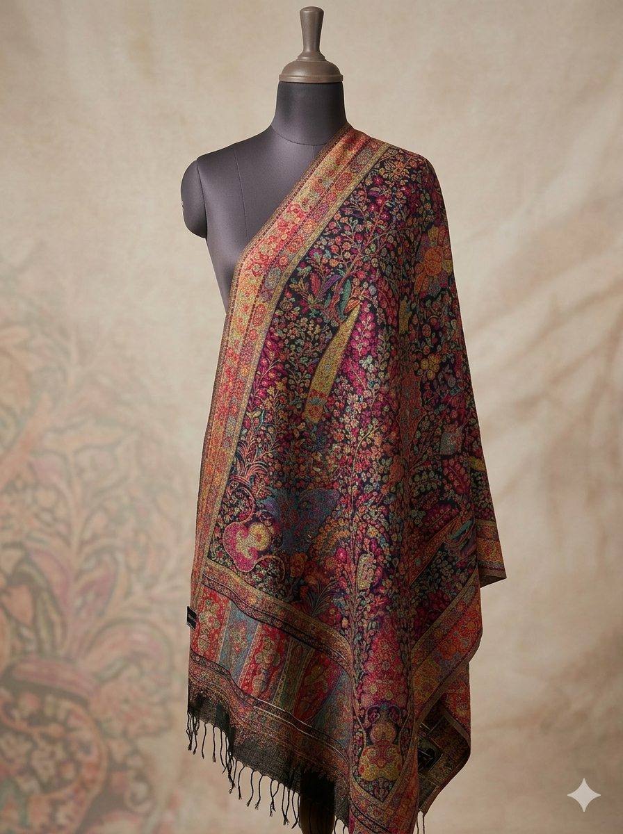 The Masterpiece: Authentic Kashmiri-Style Kani Silk Shawl