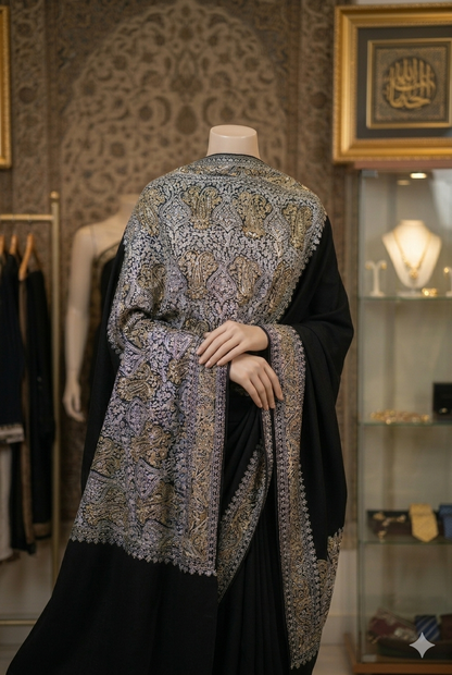 Heritage Gold Zari Pashmina Shawl