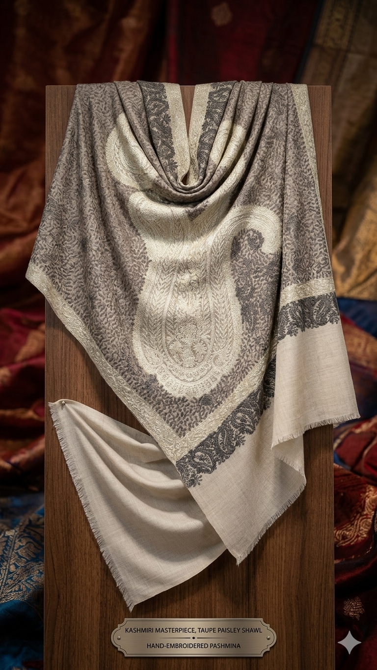 Heritage Gold Zari Pashmina Shawl
